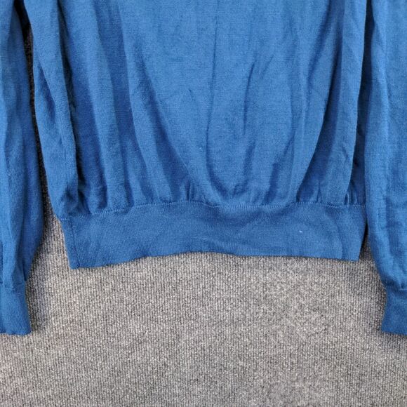 Fairway & Greene Merino Wool Sweater Mens Size M Blue Wolf Run Golf Course - Picture 10 of 13
